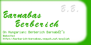 barnabas berberich business card